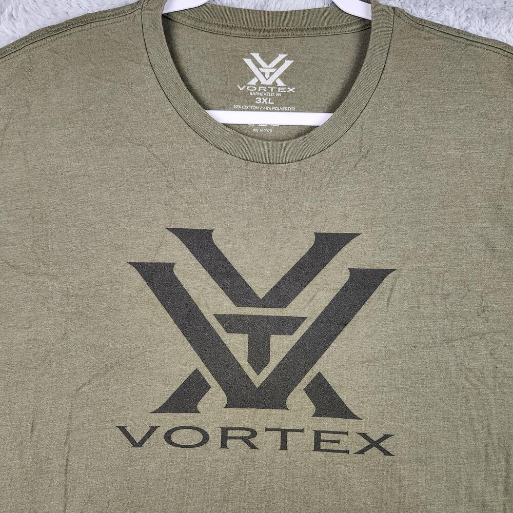 Vortex Optics Shirt Mens 3XL Green Logo Graphic Outdoor Hunting Shooting Red Dot